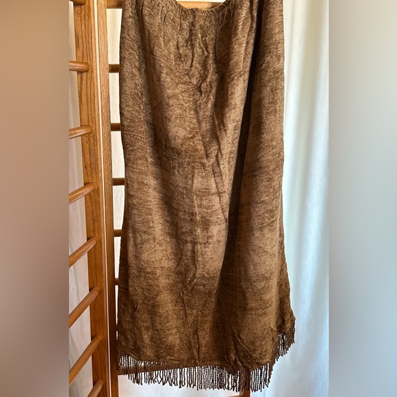 Indigo Moon Chenille Midi Lined Pull On Skirt with Tags Cowgirl Boho Rayon 1X - Picture 1 of 6